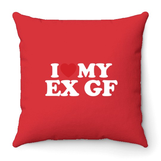 I Love My Ex Girlfriend I Heart Groovy Throw Pillows