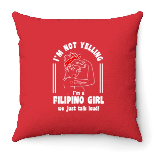 Filipino Girl Design for Proud Pinays Throw Pillows