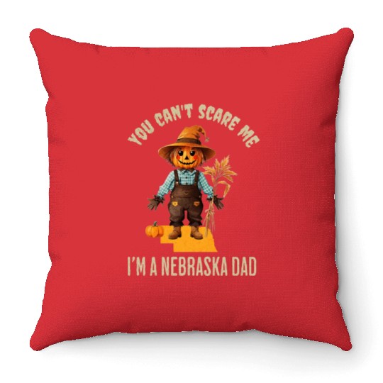 I’m a Nebraska Dad Halloween Fall Autumn Throw Pillows