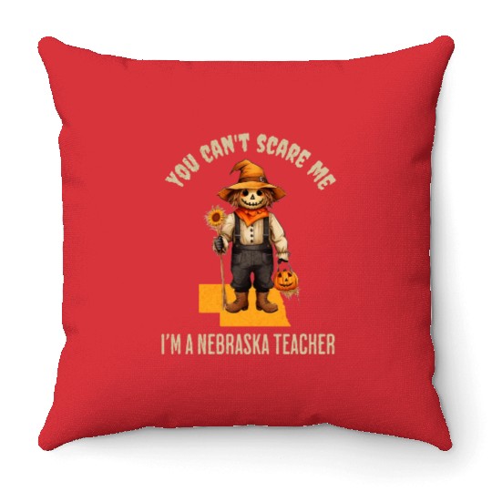 I’m a Nebraska Teacher Halloween Fall Autumn Throw Pillows