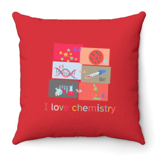 I love chemistry Throw Pillows