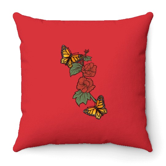 Natures Monarch Butterflies Throw Pillows