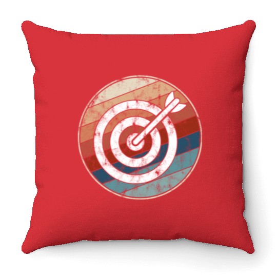 Retro Archery Bullseye Throw Pillows