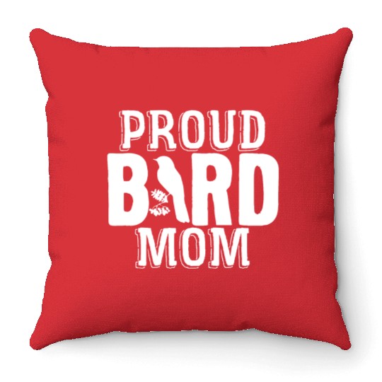 Bird Mom Birds Love Budgie Sparrow Heron Parrot Throw Pillows