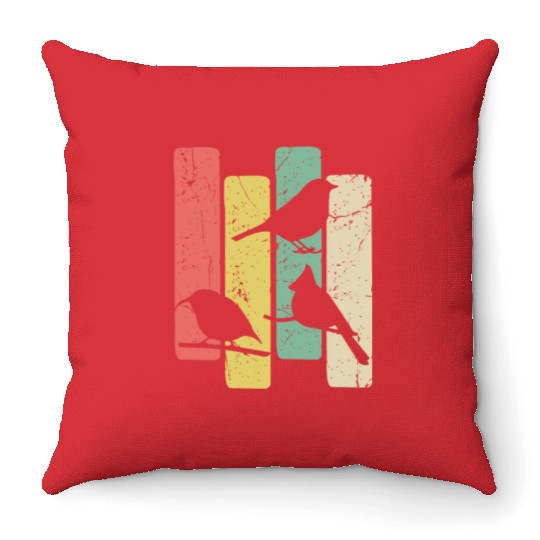 Birds Art Budgie Heron Sparrow Robin Hummingbird Throw Pillows