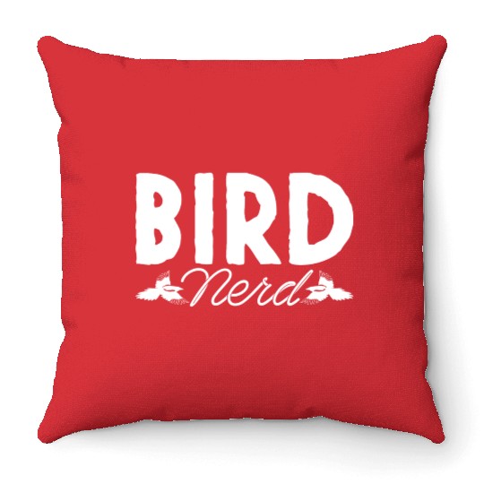 Bird Nerd Joke Birds Lover Budgie Parrot Heron Throw Pillows
