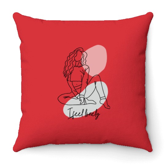 i feel lonely Throw Pillows