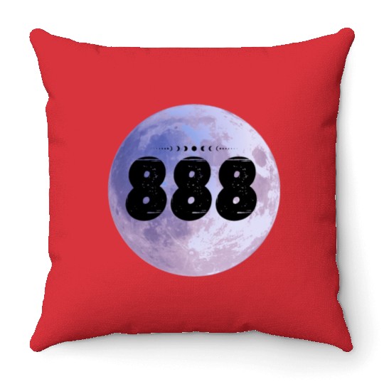 Purple Moon Angel Numbers 888 Throw Pillows