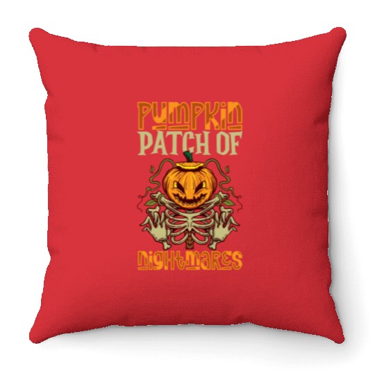 Scary Pumpkin Halloween Costume Autumn Fall Gift Throw Pillows