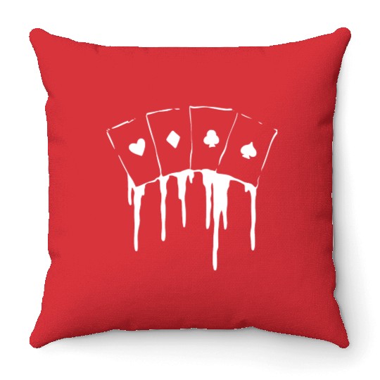 Poker Card Addicted to Gaming Gift Throw Pillows
