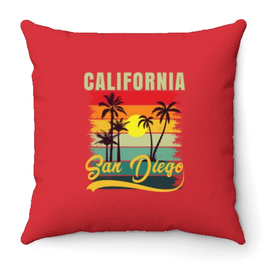 Friends Summer Travel Family Vacation san diego Throw Pillows