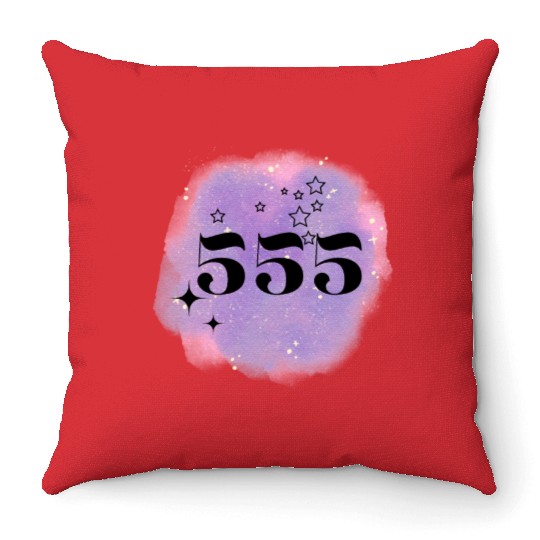 Angel Number 555 Numerology Purple Throw Pillows