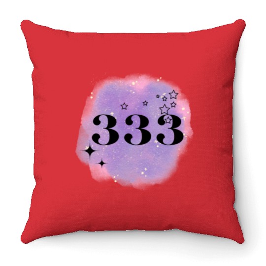 Angel Number 333 Numerology Purple Throw Pillows