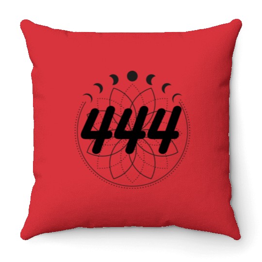 Mandala Angel Numbers 444 Moon Cycle Throw Pillows