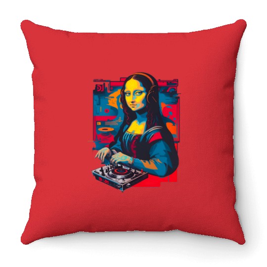 Dj Mona Lisa Throw Pillows