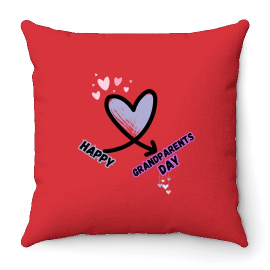 Happy Grandparents Day Throw Pillows