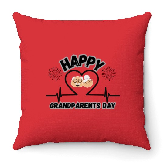 Happy Grandparents Day Throw Pillows