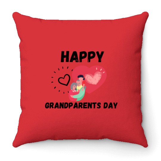 Happy Grandparents Day Throw Pillows