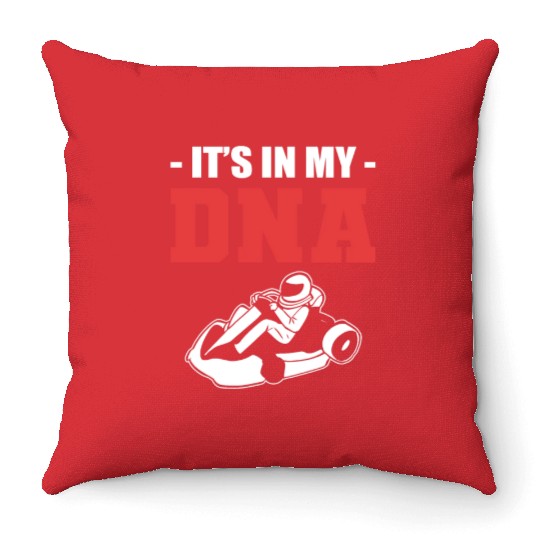 DNA Go Kart Racer And Karting Expert Gift Throw Pillows
