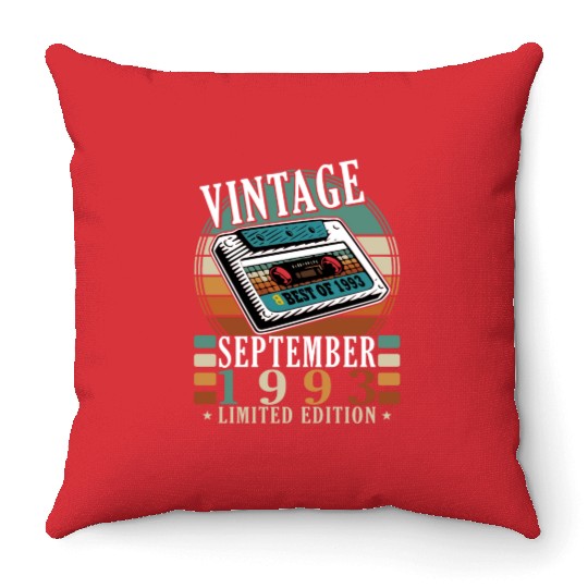 september 1993 Anniversary september 1993 septembe Throw Pillows