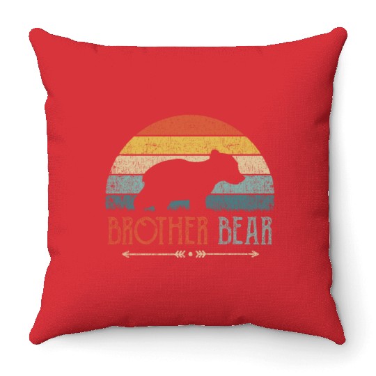 Brother Bear Throw Pillows Vintage Retro Brother Gift