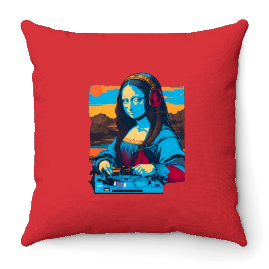 Dj Mona Lisa Throw Pillows