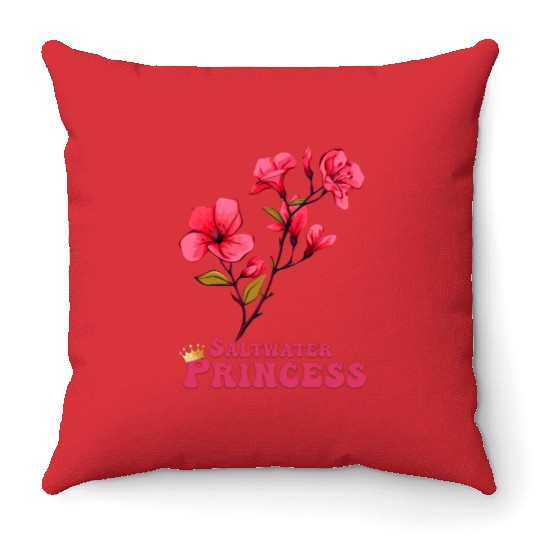 surfer girl Bougainvillea flower Throw Pillows