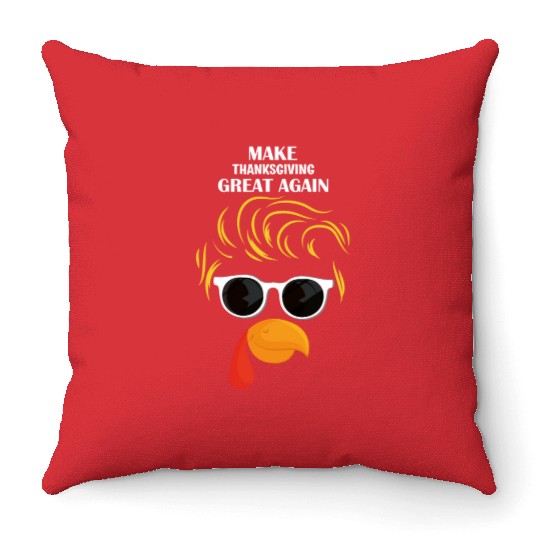 Make Thanksgiving Great Again Holiday Turkey 2024 Throw Pillows