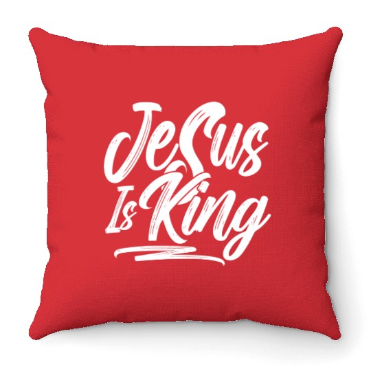 Jesus Is King Love Jesus Christian Christmas Throw Pillows