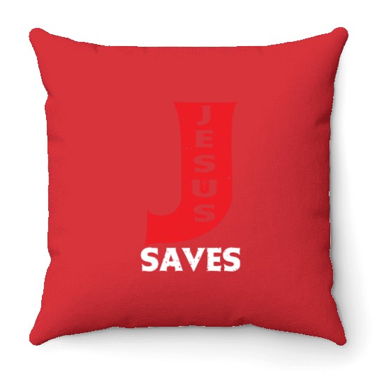 Jesus Saves Love Jesus Christian Christmas Throw Pillows