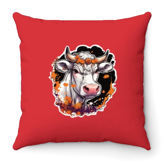 Kug Cow Halloween Cow Skull Cow Head Cows Throw Pillows