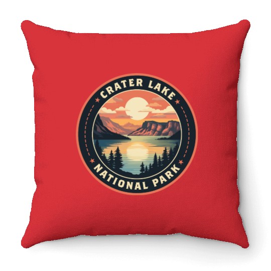Crater Lake National Park Throw Pillows
