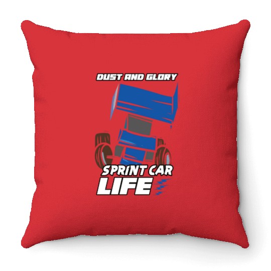 Sprint Car Mom Dirt Track Racing Racing Race Day Throw Pillows