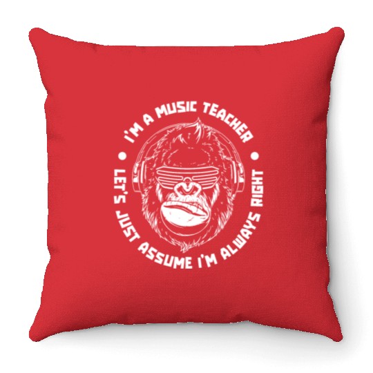 Music Teacher Funny Throw Pillows