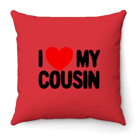 I Love My Cousin Red Heart Redneck Love My Cousin Throw Pillows