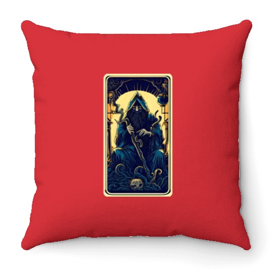 Dark Tarot Card Throw Pillows: Mystical Astrology