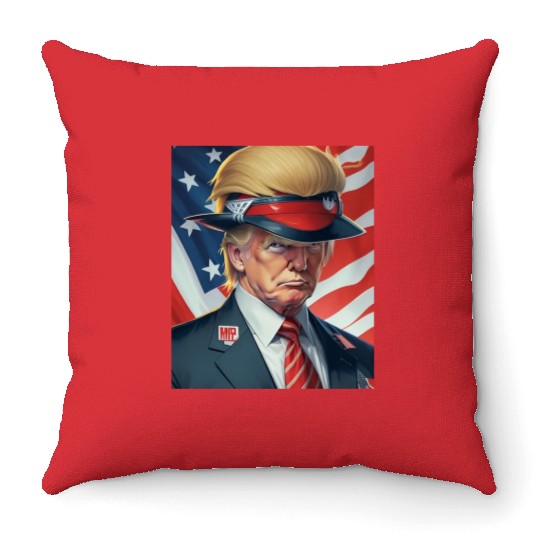 donald trump maga Throw Pillows
