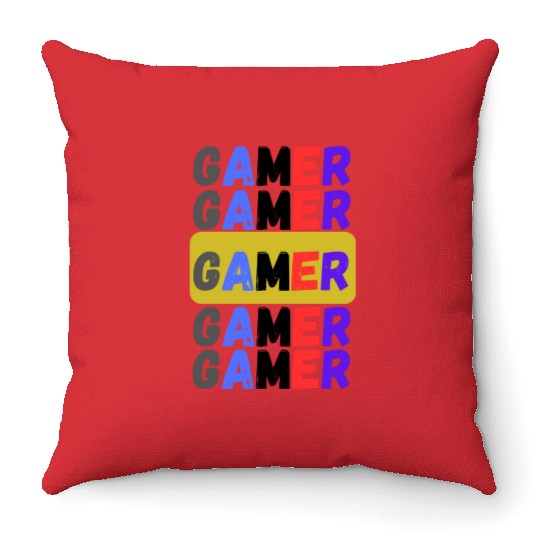 Distressed Retro Gamer Throw Pillows