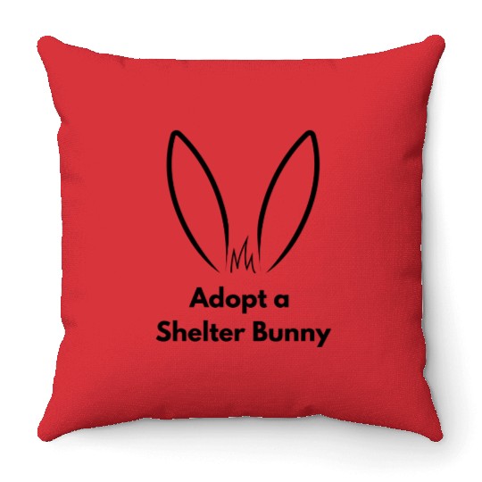 Adopt a Shelter Bunny | Rabbit Ears Throw Pillows