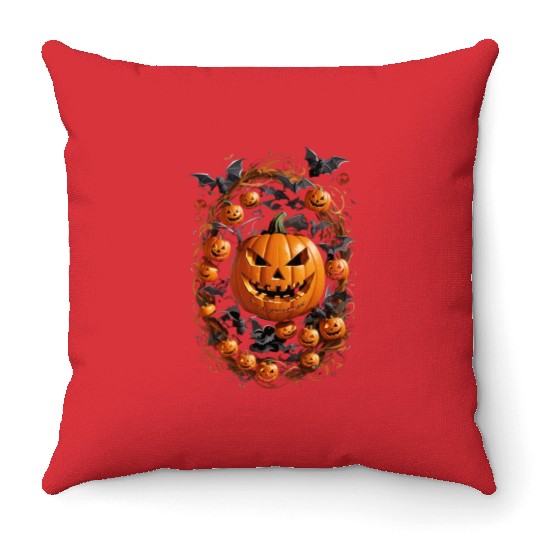 Jack-o'-Lantern Throw Pillows