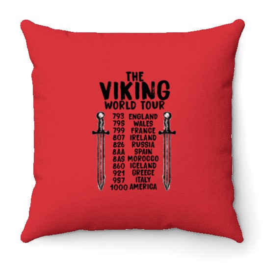 The Viking World Tour Throw Pillows