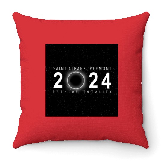Saint Albans Vermont 2024 Eclipse Souvenir Cool Throw Pillows