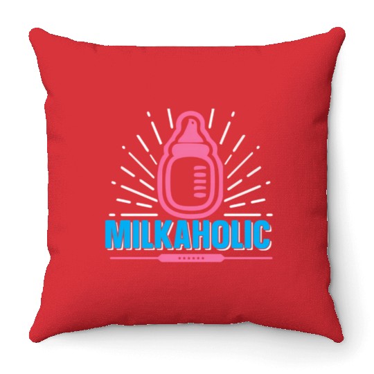 Baby Newborn Milkaholic Nursery Bottle Infant New Throw Pillows