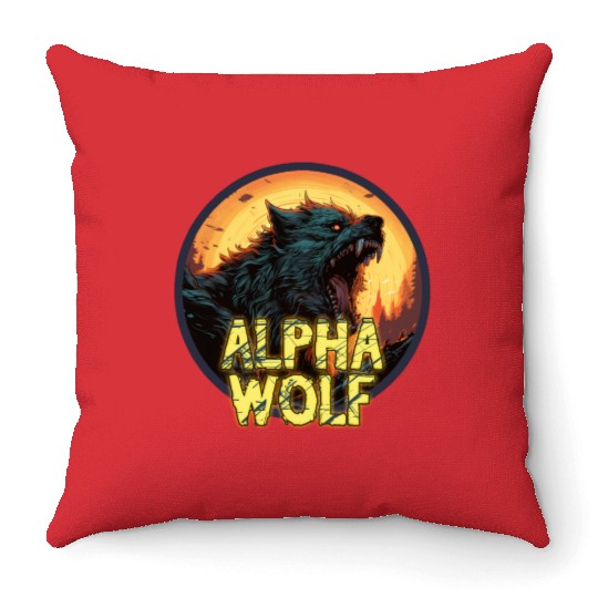 Alpha Wolf Throw Pillows