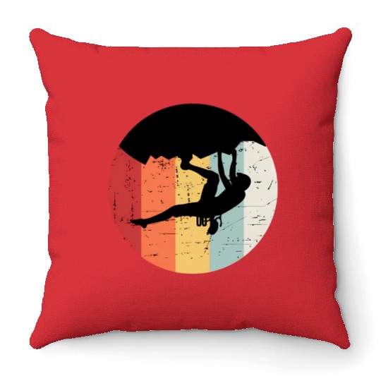 Climber Climbing Bouldering Free Climbing Throw Pillows