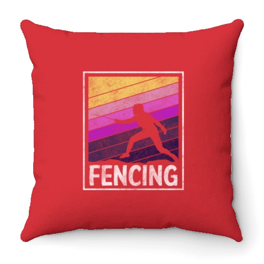 Fencing Sport Sport Fencing Throw Pillows