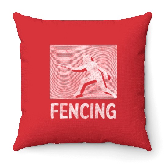 Fencing Sport Training En Garde Throw Pillows