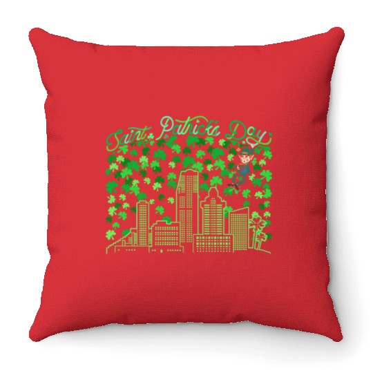 Saint Patrick's Day Miami Florida Throw Pillows