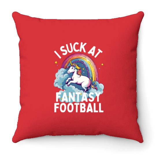 I Suck at Fantasy Football Throw Pillows