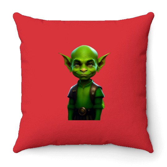 Green Goblin Rascal Embrace the Mischief Throw Pillows